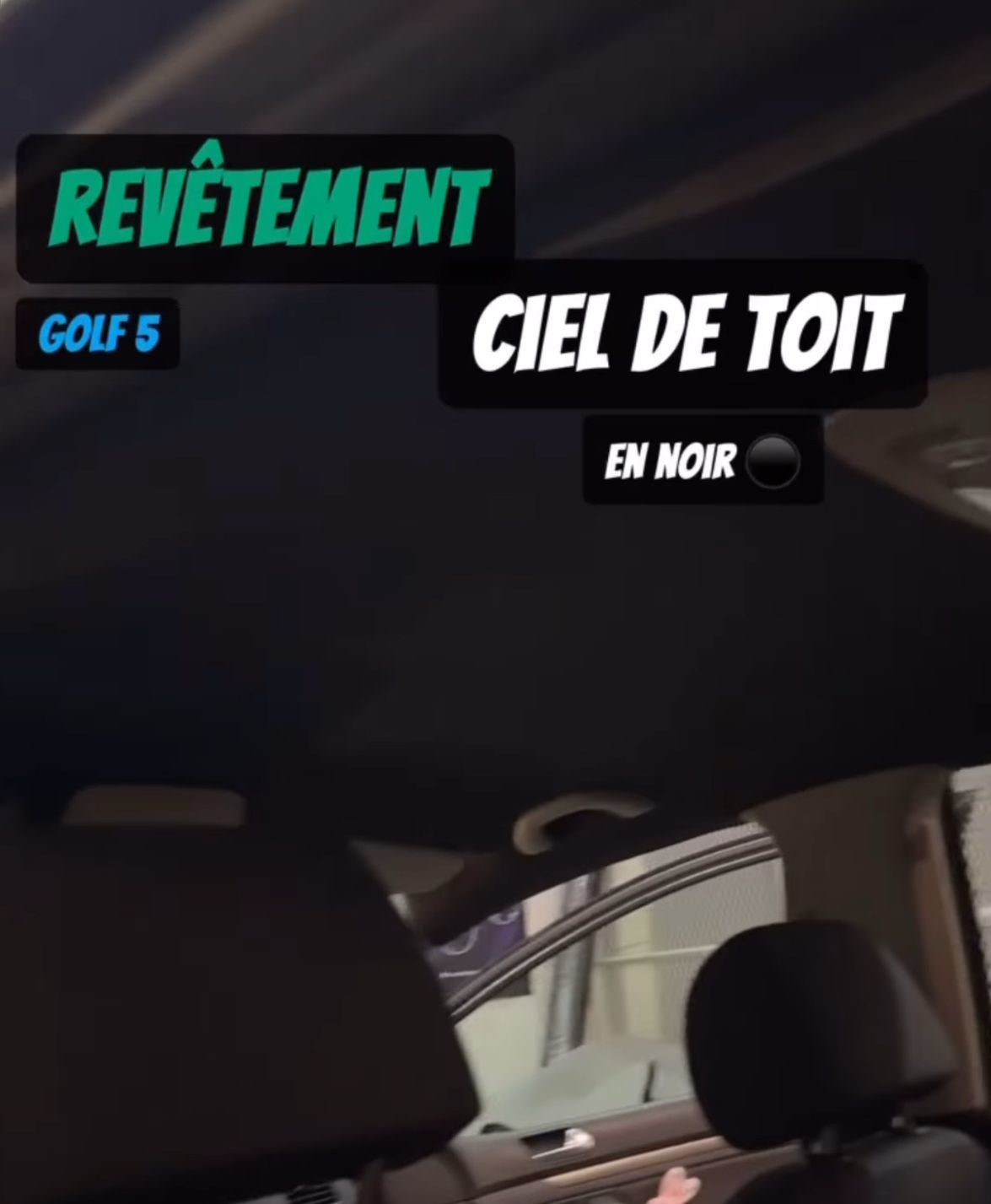 Volkswagen Golf 5 après rénovation du ciel de toit par AZM Custom